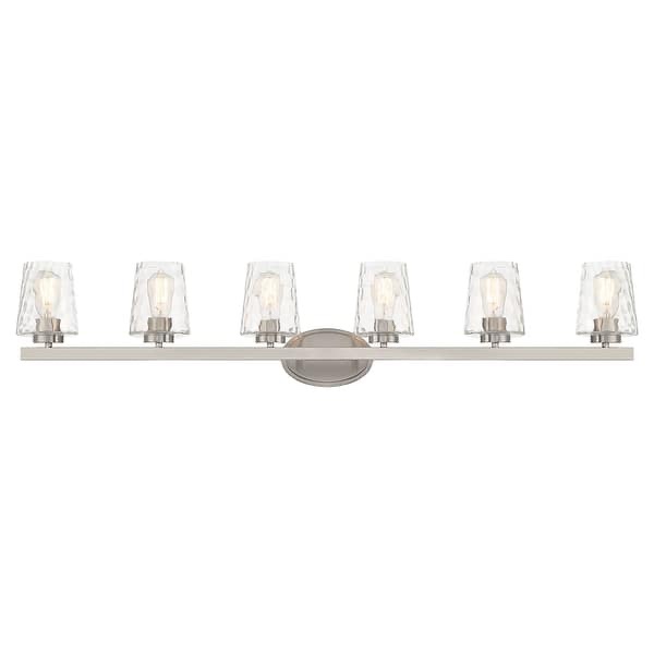 Acroma Modern Bathroom Vanity Light Art Glass Wall Sconce - 6-light/Nickel