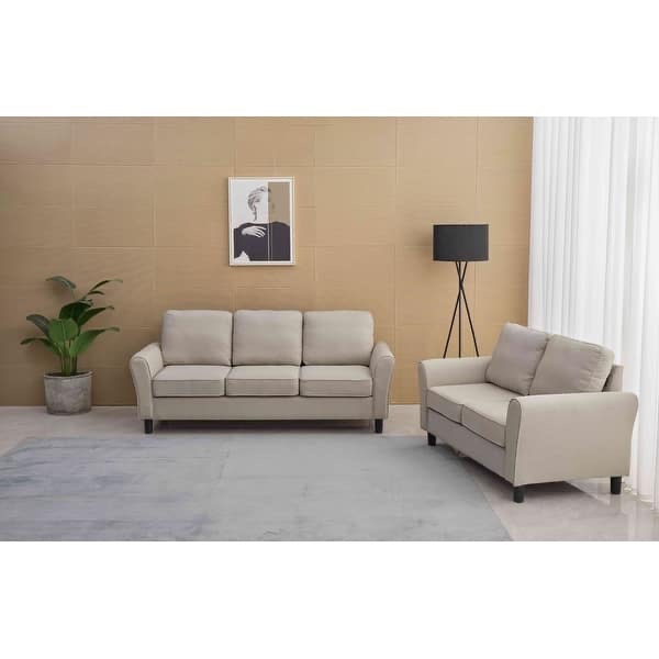 2 Piece Loveseat and Sofa Living Room Set - Beige (2 of 2 )