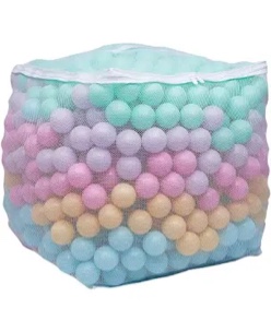 Amazon Basics BPA Free Crush Proof Plastic Ball, Pit Balls with Storage Bag, Toddlers Kids 12+ Months, 1000 Count, 1000 Balls, 6 Pastel Colors