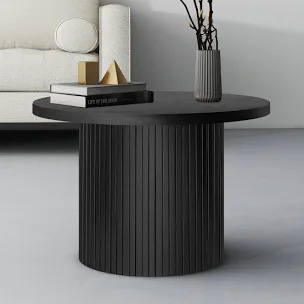 Charleily Pedestal Wood Round Coffee Table (only table top)