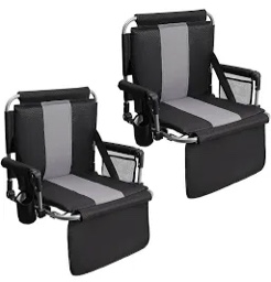 ALPHA CAMP Stadium Seat Chair for Bleachers with Back & Arm Rest