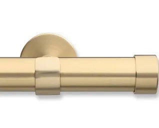Cambria® Designer Series - Premium 9 foot Custom Curtain Rod - 1-1/8 inch Large Diameter - Non-Adjustable for a Seamless Look - Premium Designer Brackets and End Caps - Brushed Gold Finish