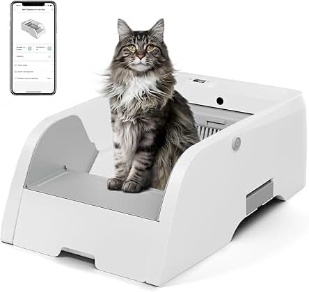 S6 Self Cleaning Litter Box, Upgraded Automatic Cat Litter Box Self Cleaning That Can Use Clumping Cat Litter, Smart Cat Litter Box, Anti Pinch and Odorless Electric Litter Box