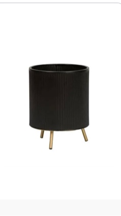 Everett black mid century modern indoor select base planter black 41200
