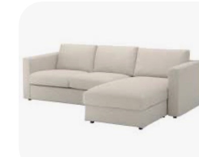 3 seat sofa beige with chaise, Incomplete Box 2 of 3 only 