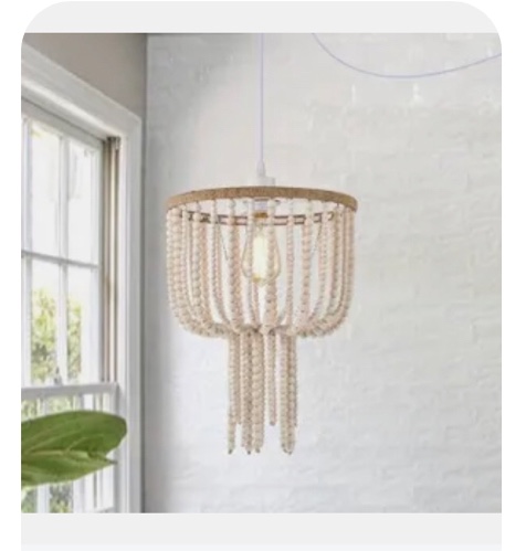 boho pendent light plug in cord white WH2762-P