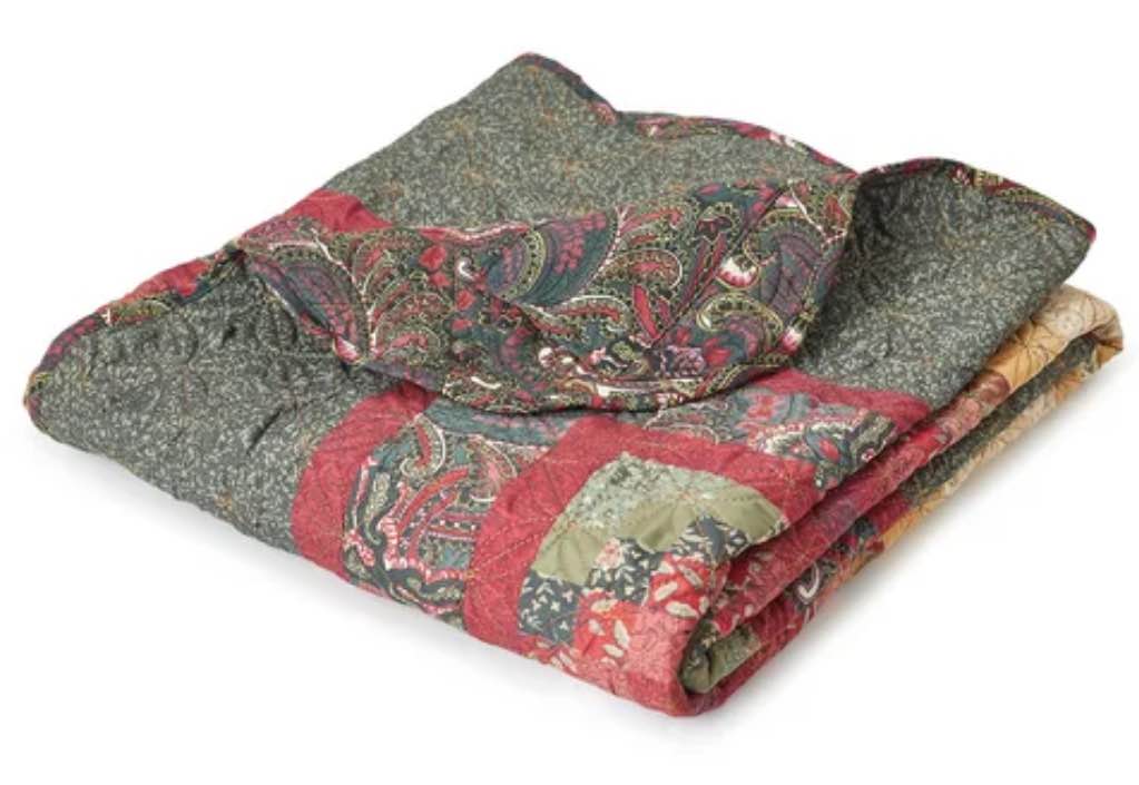 Spice Postage Stamp Polyester Zipper Sham Reversible Single Quilt 