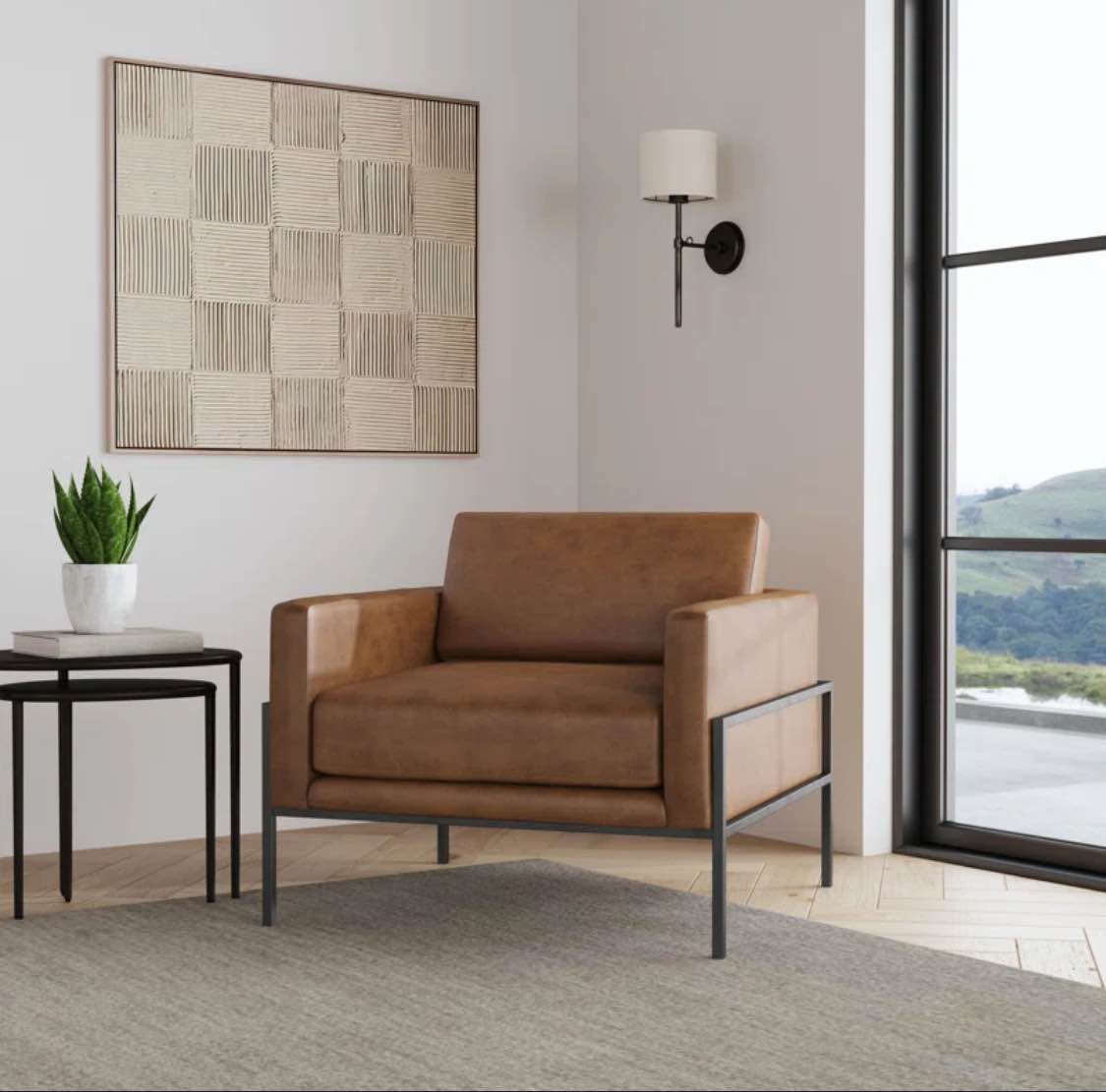 Oliverio 30.5'' Wide Metal Leg Accent Chair