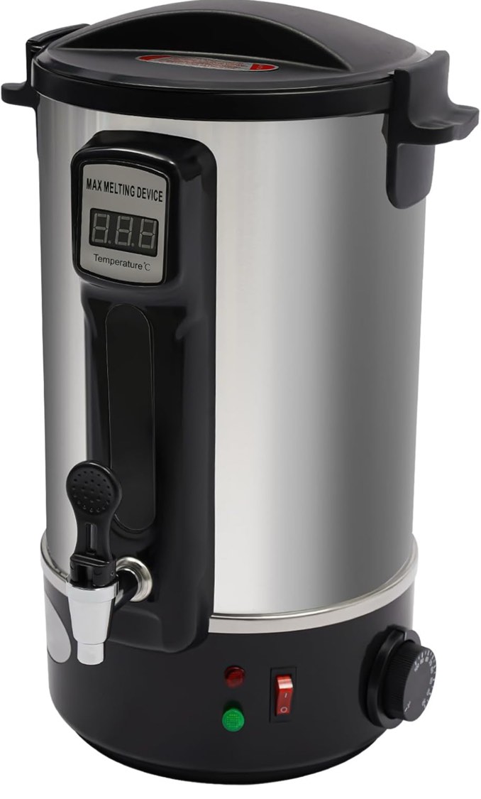 CNCEST Wax Melter for Candle Making, Electric Wax Melting Pot with Pour Spout and Temperature Controller, Digital Temperature Display, Fast Melting Candle Maker (8L)