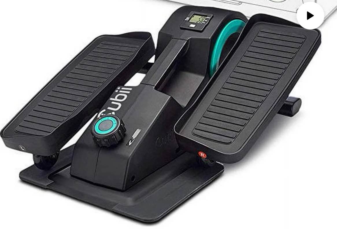 Cubii JR1, Compact Seated Under Desk Elliptical Trainer, 8 Adjustable Magnetic Resistance, Aqua