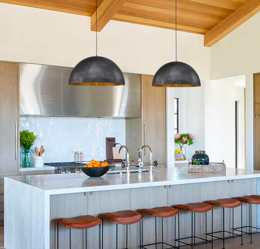 1-Light Industrial Oversized Metal Dome Pendant 