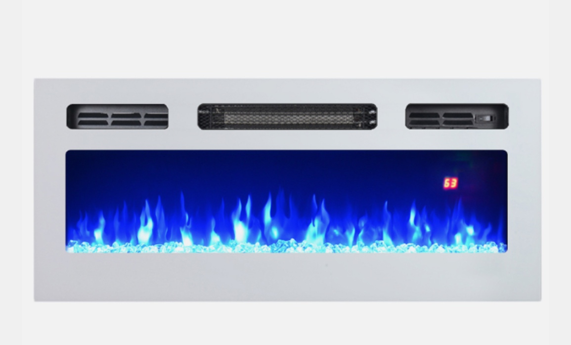 If-32FSB 32" electric fireplace with Crystals, BLACK