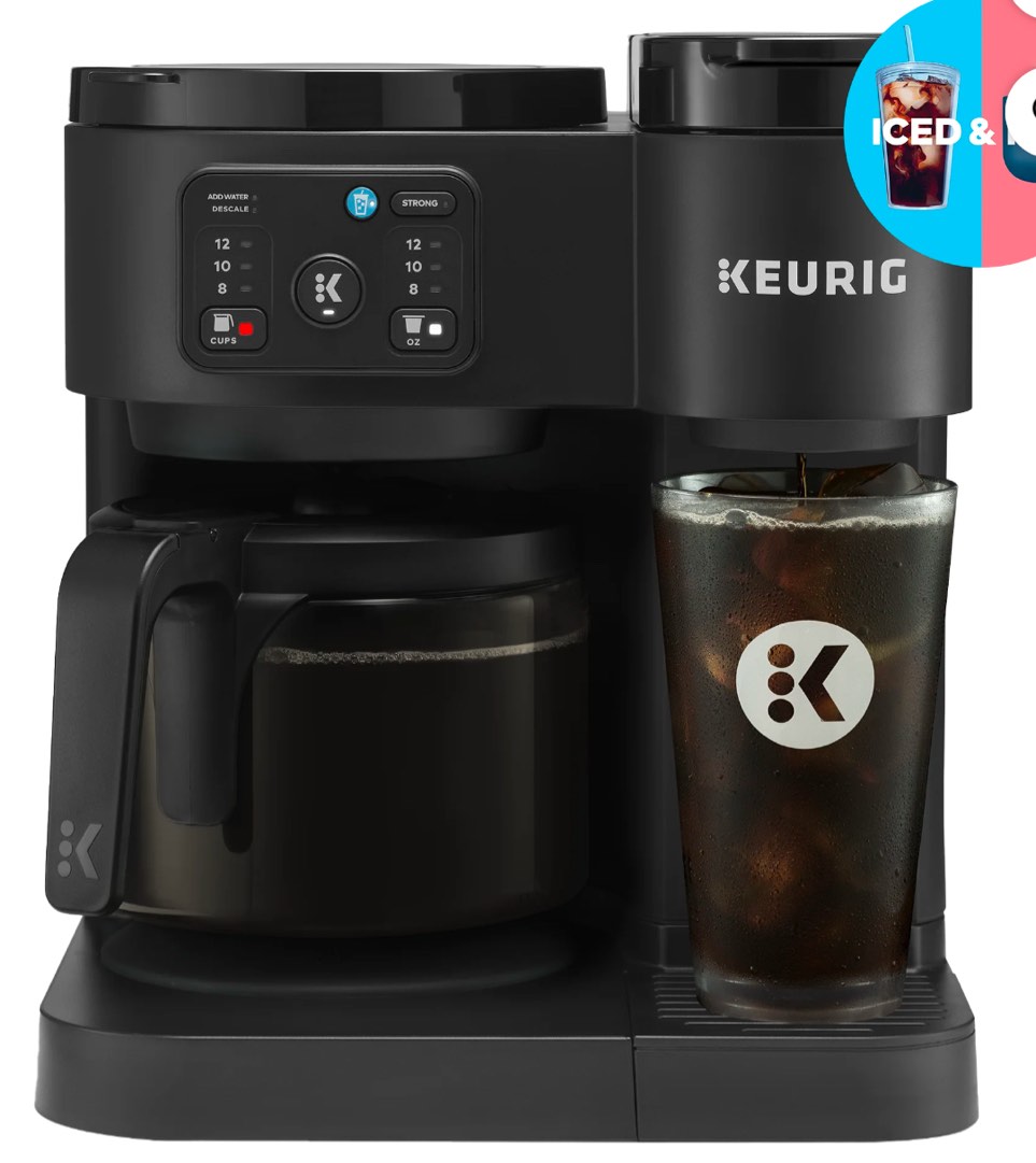Keurig K-Duo Essentials, Hot & Iced Single-Serve K-Cup Pod Coffee Maker & Carafe, Black
