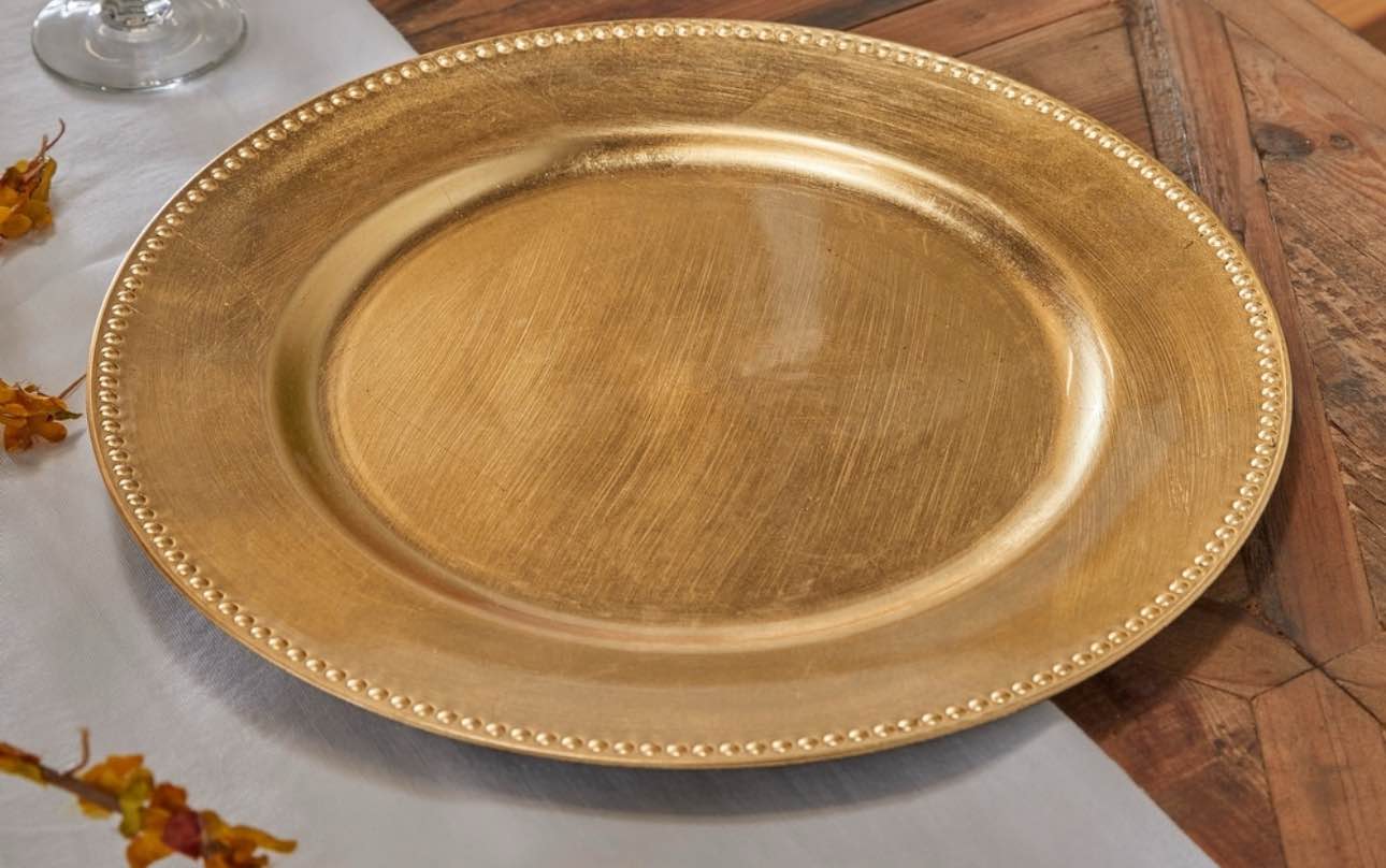 Gold Melamine Plastic Charger (Set of 8)