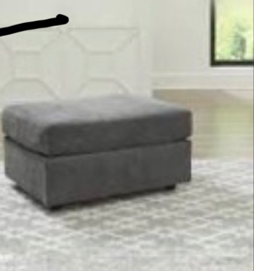 Gray Velvet Ottoman *D8516*