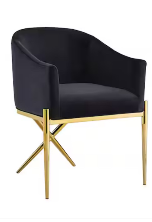 Dalton Gold Black Velvet Side Chair