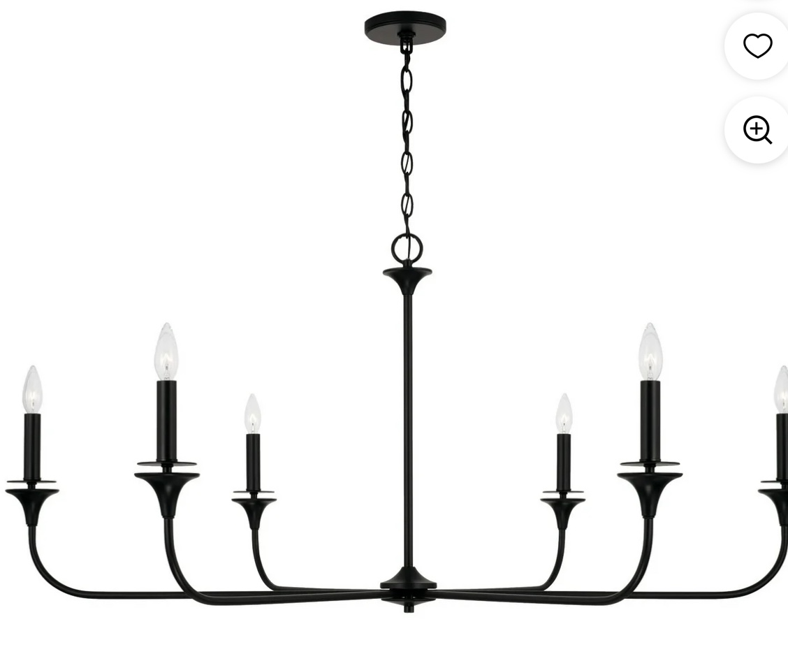Capital Lighting 448961 Presley 6 Light 49" Wide Candle Style Chandelier - Black