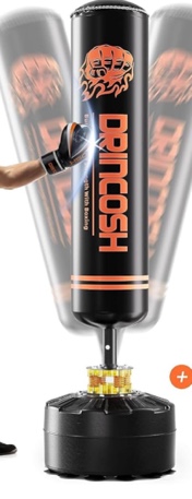 Punching Bag with Stand Adult, 70" Boxing Bag with Gloves, Free Standing Heavy Bag with 12 Suction Cup Base for Adult, Standing Kickboxing Bag for Home Office Gym