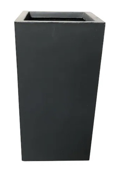 KANTE Rectangle 9-in W Extra Large Black Concrete Contemporary/Modern Indoor/Outdoor Planter with Drainage Holes