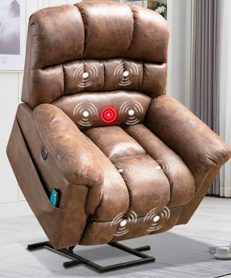 CD0212BF21D-J143M Large Power Lift Recliner Chairs with Massage and Heat for Elderly Big People, Incomplete box 3 of 3 only