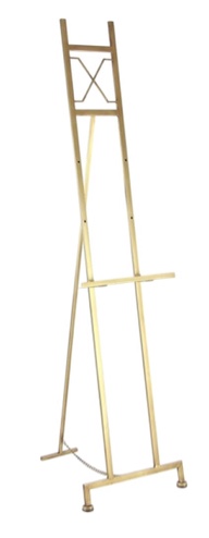 Deco 79 Metal Large Free Standing Adjustable Display Stand 3 Tier Easel with Chain Support, 16" x 19" x 57", Gold