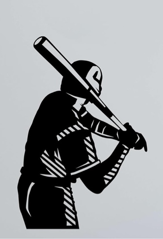 Design With Vinyl Wall Decal Softball Fast Batter Hitting Ball with Bat Bedroom Wall Sticker Decoration - Removable Size: 23.1 in x 33 in 