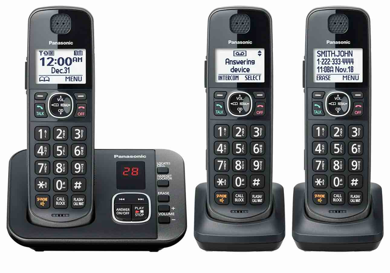 Panasonic 3-Handset Expandable Cordless Phone System with Answering System - KX-TG3833M