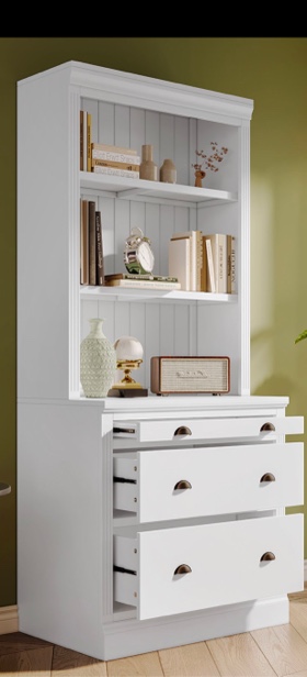 83.4"Tall Bookshelf with LED Lighting, Modern Bookcase with 3 Drawer and Open Shelves,Storage Bookshelf for Living Room,Home Office