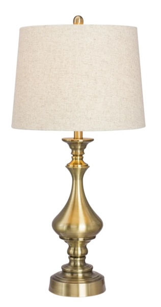 Fangio Lighting 30.5-inch Antique Brass Metal Table Lamp