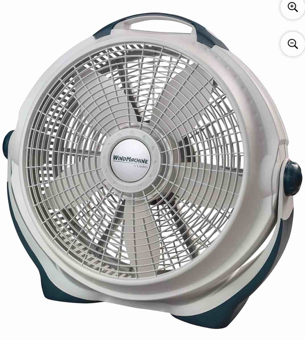 Lasko Wind Machine 3300 20 Inch 3 Speed Cooling Pivoting Head Floor Fan, Gray