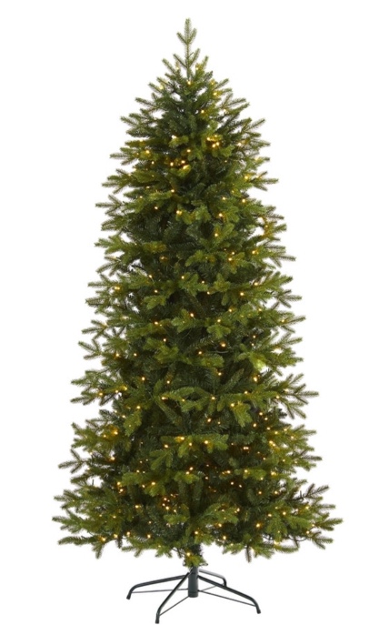 7' Belgium Fir "Natural Look" Christmas Tree with 500 Clear LED Lights - Green