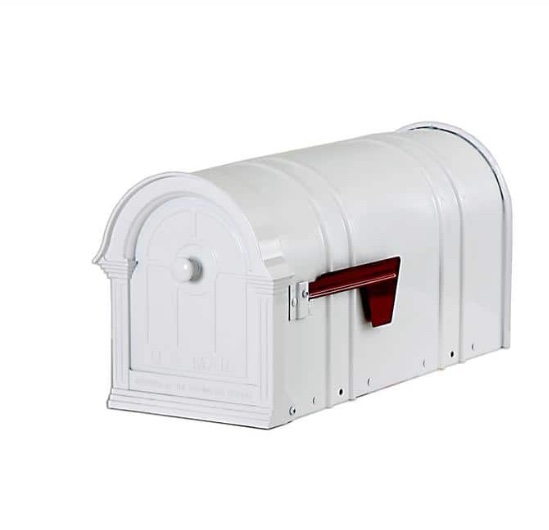Postal Pro Manchester Steel and Aluminium White Post Mount Mailbox
