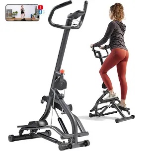 Sunny Health & Fitness Stair Stepper w/Handlebar, Extended Step Range Machine for Climbing Exercise, Compact, Height-Adjustable, Low-Impact & Optional SunnyFit® App Enhanced Connectivity