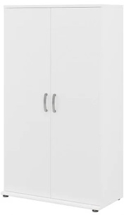 Bush Business Furniture Universal Tall Storage Cabinet with Doors and Shelves, White