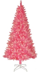 Puleo International Pre-Lit Fashion Pink Artificial Christmas Tree, Green