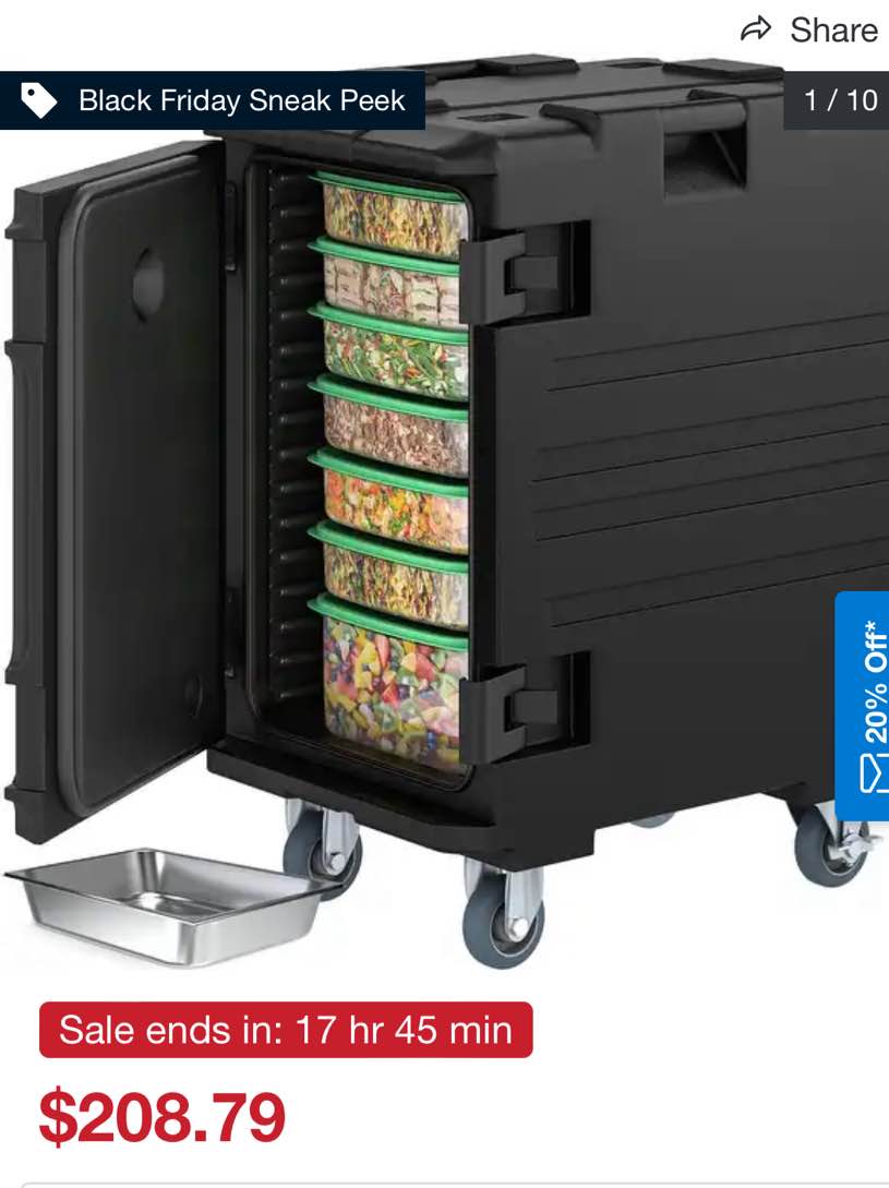 Moasis Food Pan Carrier 120L Food Pan Capacity Food Warmer - 90L