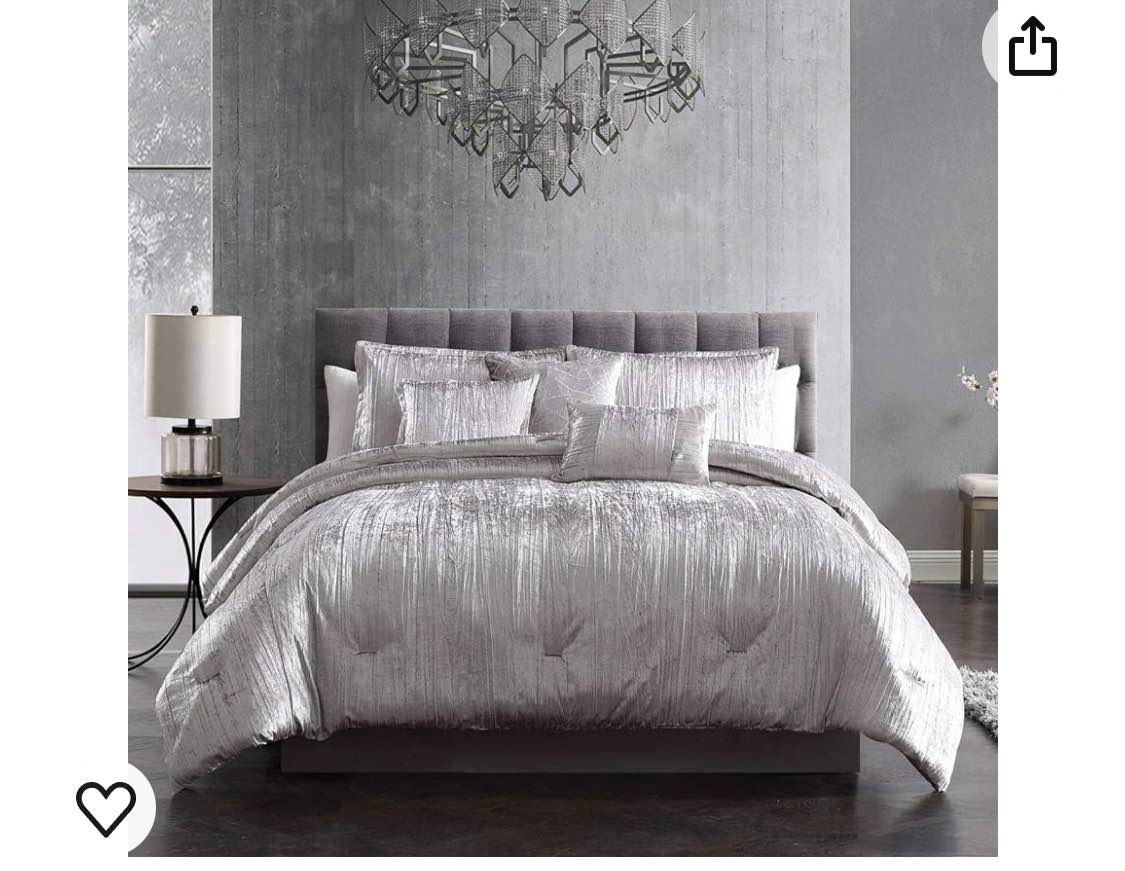 Riverbrook Home Turin Comforter Set, Queen, Silver, 7-Piece Set