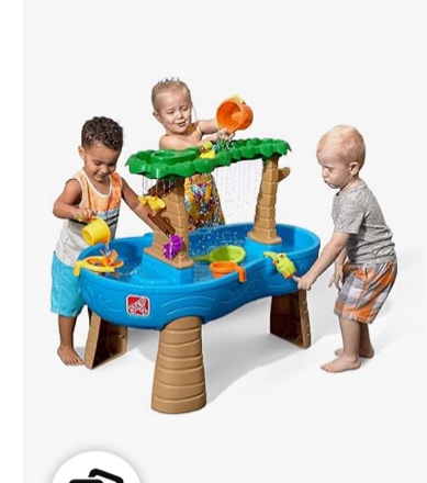 Step2 Tropical Rainforest Water Table, Kids Water and Sand Activity Sensory Playset, Summer Outdoor Toys, 13 Piece Toy Accessories, For Toddles 1.5+ Years Old, Blue & Brown
