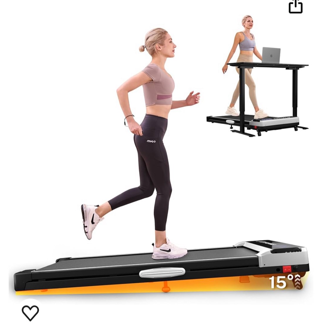 Walking Pad Treadmill with Incline, Under Desk Treadmills, Portable Treadmill for Home Office, Walking Pad 4 in 1 Treadmill for Walking Running, 2.5HP Compact Treadmill with Remote Control