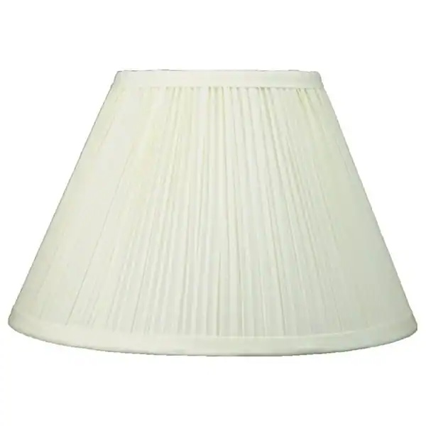 Faux Silk Mushroom Pleated Lamp Shade, 8" Top, 16" Bottom, 10" Slant - Eggshell
