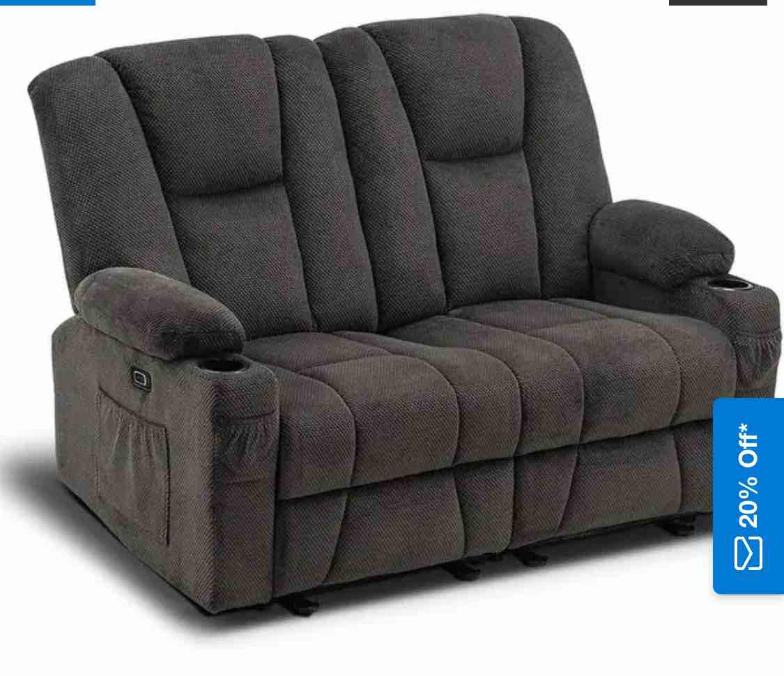 MCombo Electric Power Reclining Sofa with Massage and Lumbar Heat ...