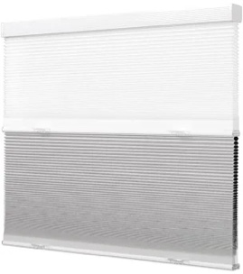 Day Night Cellular Shades Cordless Boolegon Blackout/Light Filtering 2 Shades in 1 Honeycomb Blinds Top Down Bottom Up Custom Cut to Size Cellular Blinds for Windows, Custom Size, White.