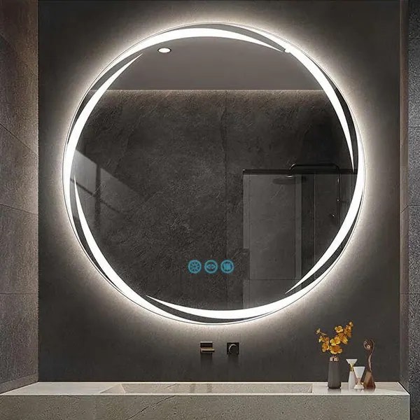 Waterproof Anti Fog LED Bathroom Mirror With Touch Button - 24"