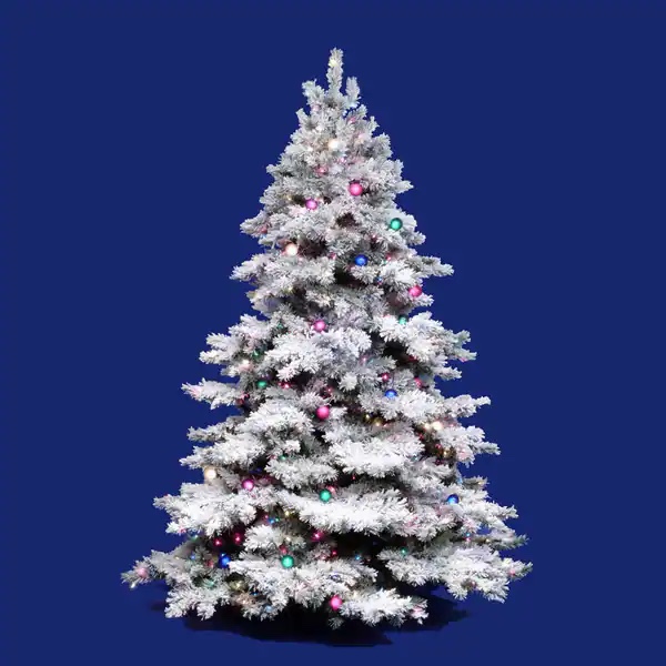 36-inch Flocked Alaskan Dura-Lit Tree with 100 Clear Lights