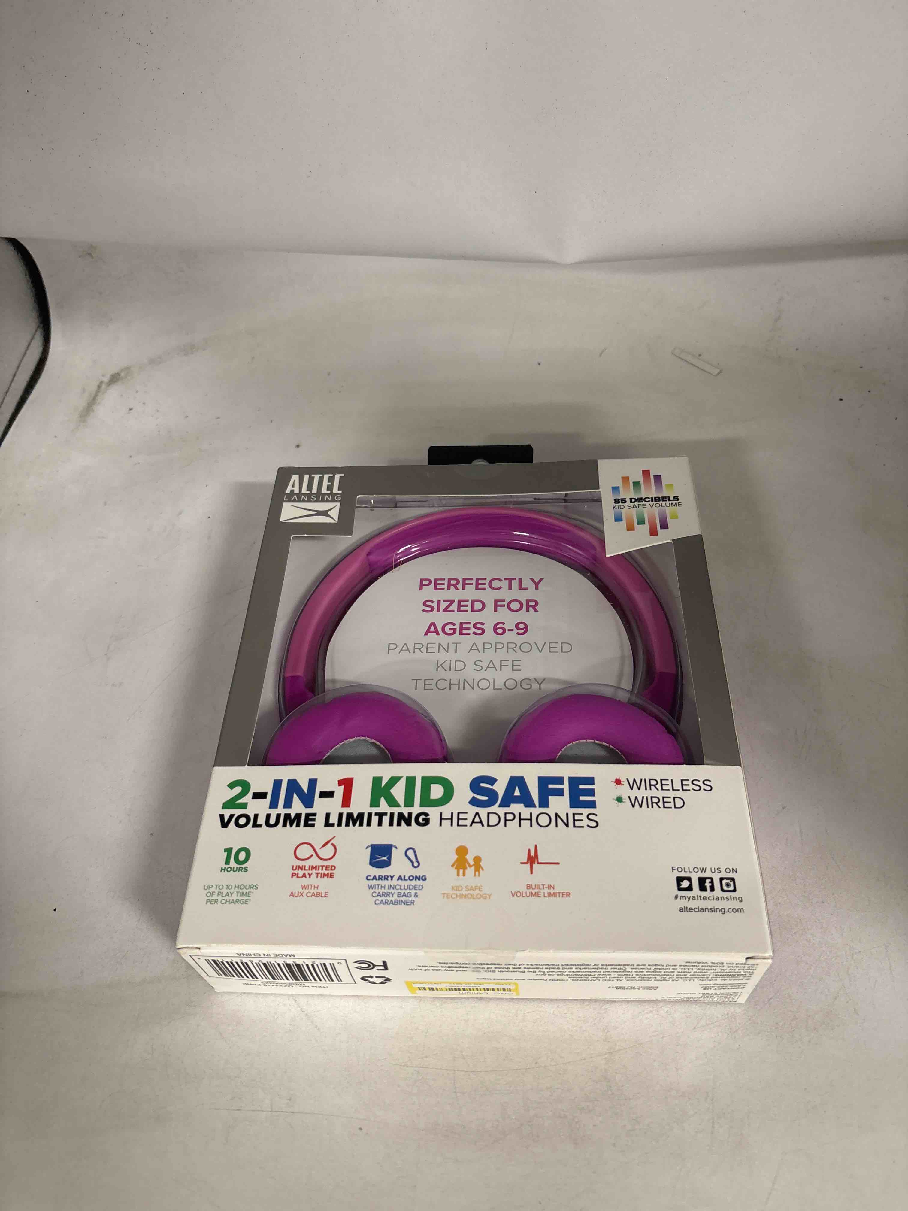 Altec Lansing 2-in-1 Bluetooth Kid-Safe Headphones Princess Pink