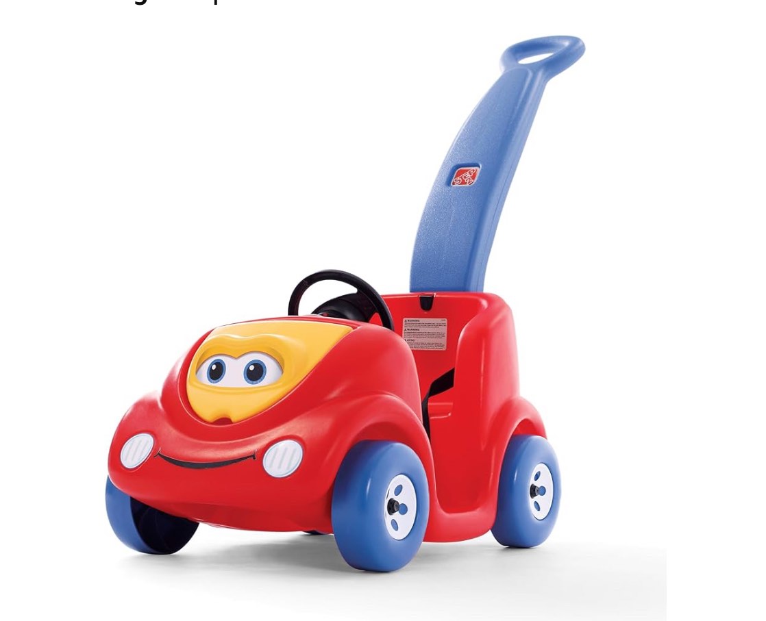 Step2 Push Around Buggy Kids Push Car, Ride On Car with Seat Belt and Horn, Toddlers 18 - 36 Months, Max Weight 50 lbs., Easy Storage, Ideal Stroller Substitute, Red