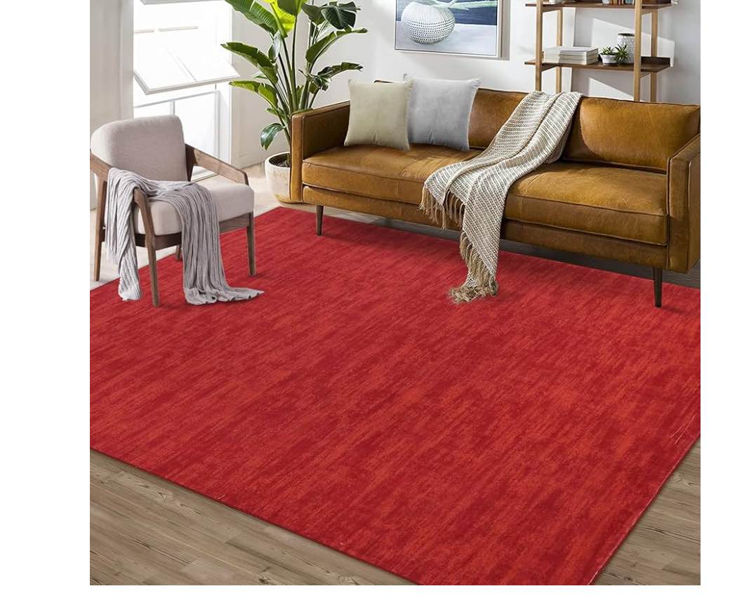 8 x 10 reddish orange area rug washable 