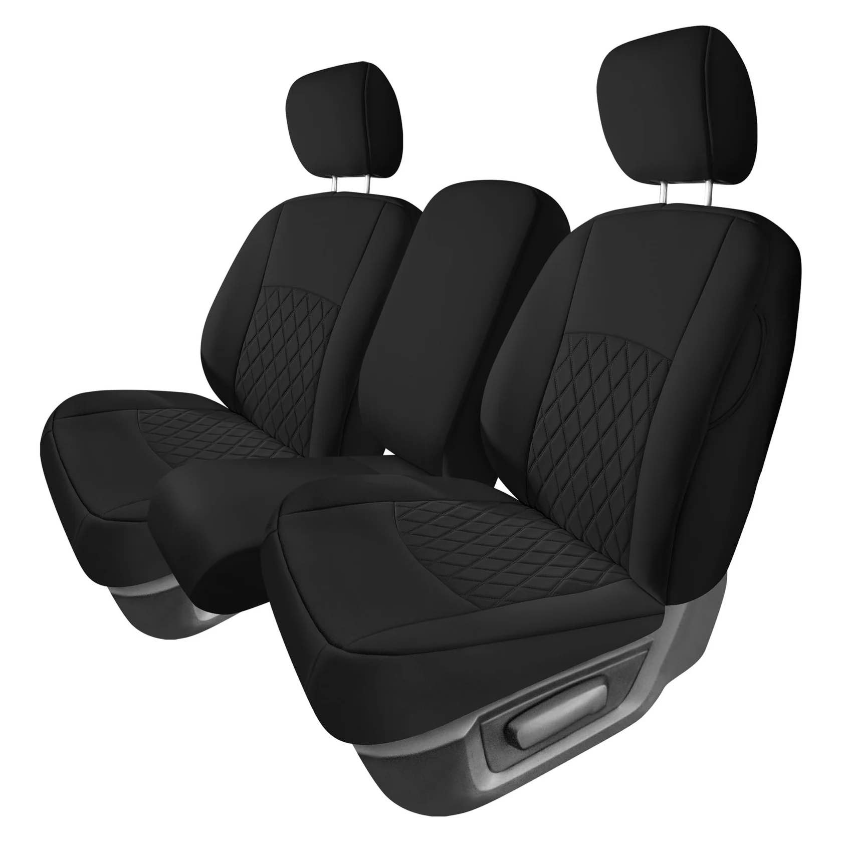 Dodge Ram 1500 2009-2018 & Ram 1500 Classic 2019-2025 - Front Set Seat Covers - Black Ultraflex Neoprene