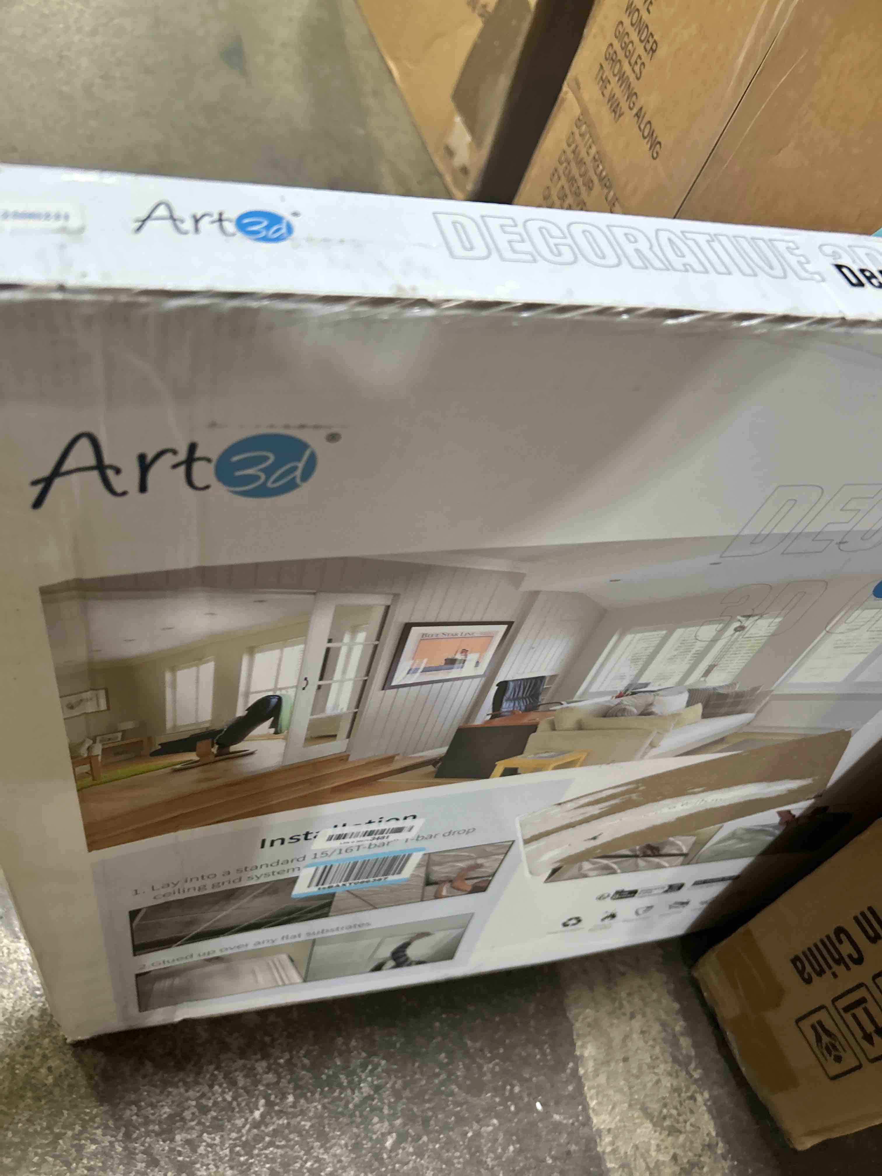 art3d 19.7" x 19.7" (pack of 12) wall panel rectangle, black