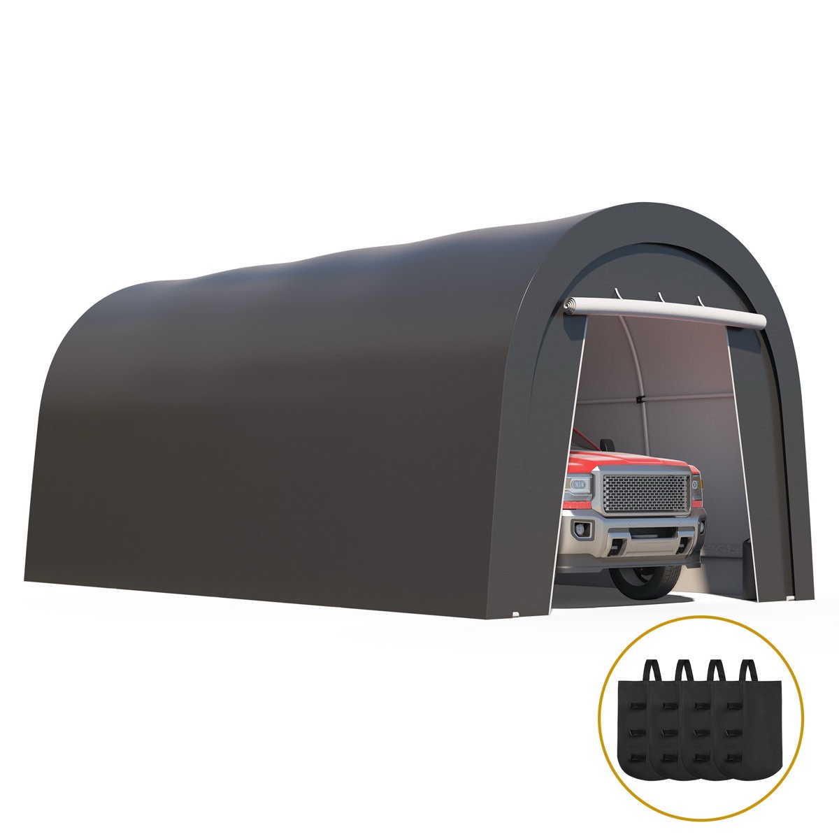 All Weather Domed Carport with 4 Cloth Bags